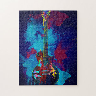 Multicolored guitar jigsaw puzzle