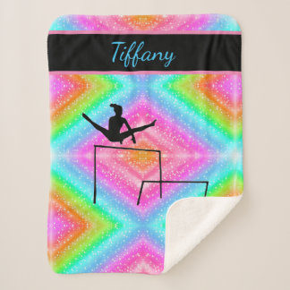 Multicolored Gymnastics Personalised Sherpa Blanket