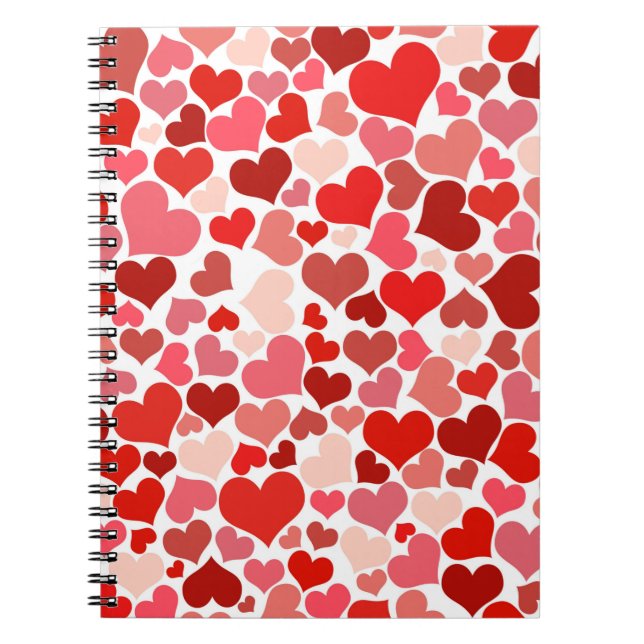 Multicolored Hearts Pattern-20367 Notebook (Front)