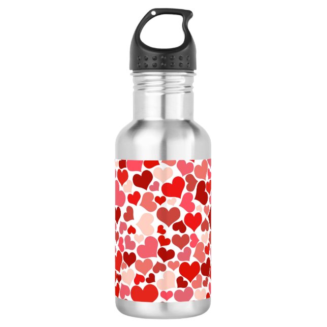 Multicolored Hearts Pattern 710 Ml Water Bottle (Front)