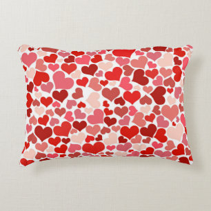 Multicolored Hearts Pattern Decorative Cushion