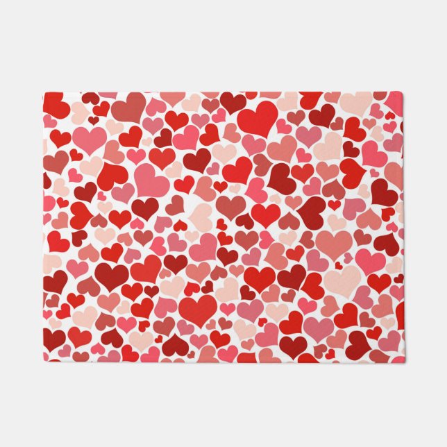 Multicolored Hearts Pattern Doormat (Front)