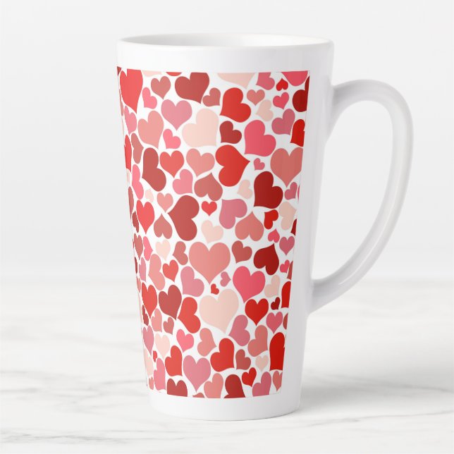 Multicolored Hearts Pattern Latte Mug (Right)