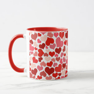 Multicolored Hearts Pattern Mug
