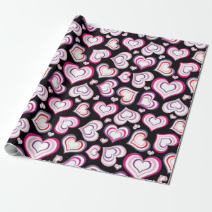 Multicolored Hearts Pattern Wrapping Paper