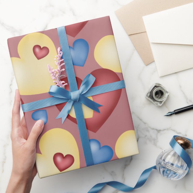Multicolored hearts. Seamless pattern. Wrapping Paper (Gifting)