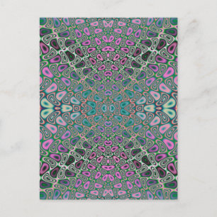 Multicolored Hologram Butterfly Fractal Abstract Postcard