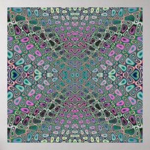 Multicolored Hologram Butterfly Fractal Abstract Poster