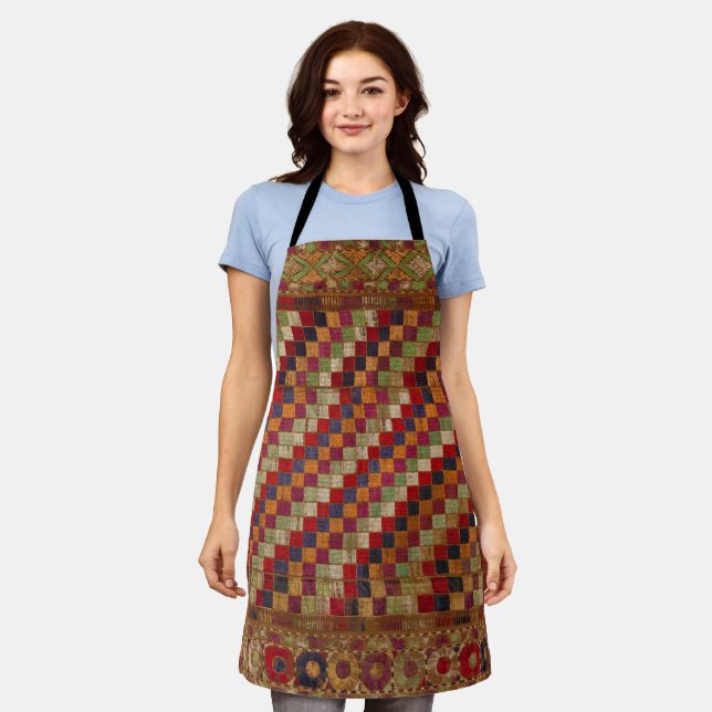 Multicolored Indian Quilt Print Apron (Worn)