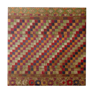 Multicolored Indian Quilt Print Tile