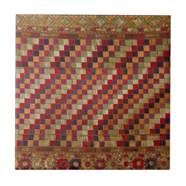 Multicolored Indian Quilt Print Tile (Front)