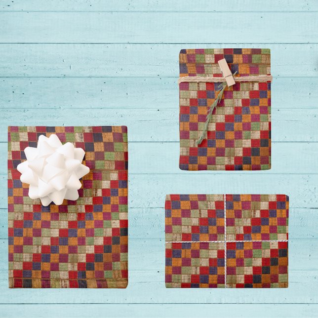 Multicolored Indian Quilt Print Wrapping Paper Sheet (Creator Uploaded)