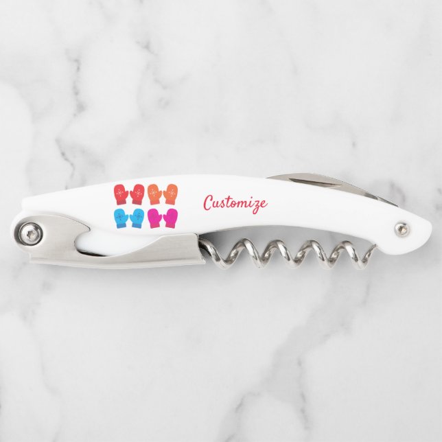 Multicolored Knitted Mittens Thunder_Cove Corkscrew (Front)