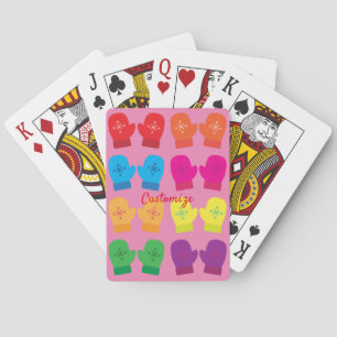 Multicolored Knitted Mittens Thunder_Cove Playing Cards