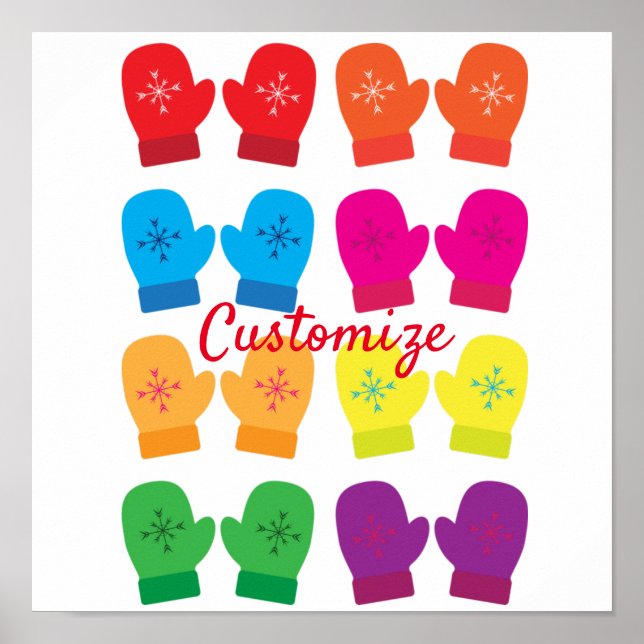 Multicolored Knitted Mittens Thunder_Cove Poster (Front)