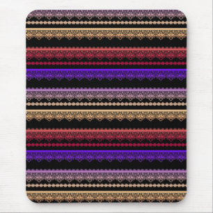 Multicolored lace on black mouse mat