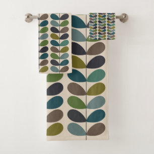 Multicolored leaves, Multi Stem Kingfischer Bath Towel Set