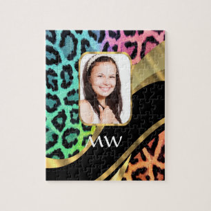 Multicolored leopard print jigsaw puzzle