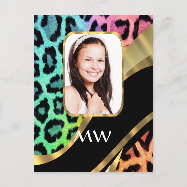 Multicolored leopard print postcard (Front)
