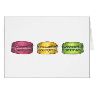 Multicolored Macarons French Macaron Cookie Card