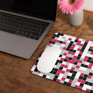 Multicolored Magenta Black Geometric Mouse Mat