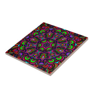 Multicolored mandala pattern tile