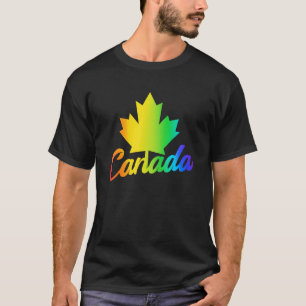 Multicolored Maple Leaf Rainbow LGBTQ Pride Queer  T-Shirt