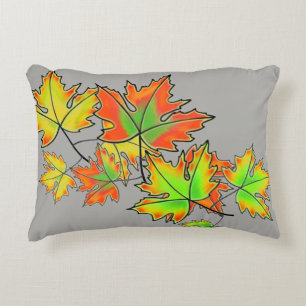 Multicolored Maple Leaves Decorative Cushion