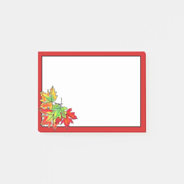 Multicolored Maple Leaves Post-it Notes (Front)