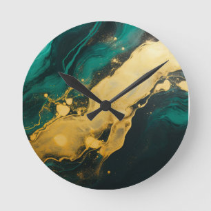 Multicolored marble design Round Clock