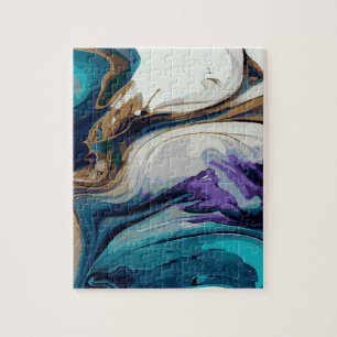 Multicolored marble jigsaw puzzle