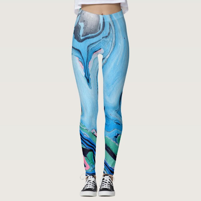 Multicolored Marble Stone Leggings (Front)