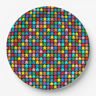 Multicolored Meeples Paper Plate