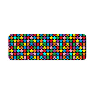Multicolored Meeples Return Address Labels