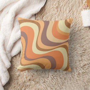 Multicolored modern retro waves design cushion
