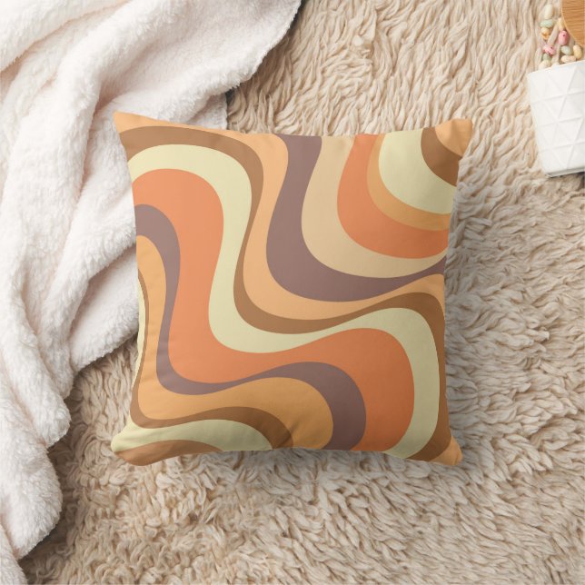 Multicolored modern retro waves design cushion (Blanket)