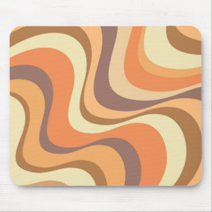 Multicolored modern retro waves design mouse mat
