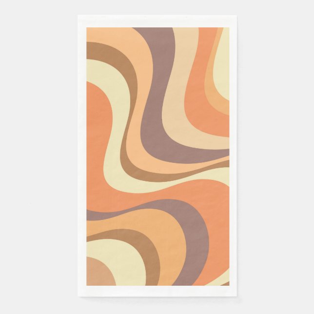 Multicolored modern retro waves design napkin (Front)
