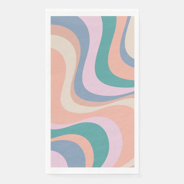 Multicolored modern retro waves design napkin (Front)