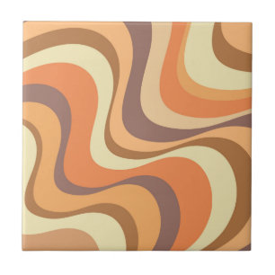 Multicolored modern retro waves design tile