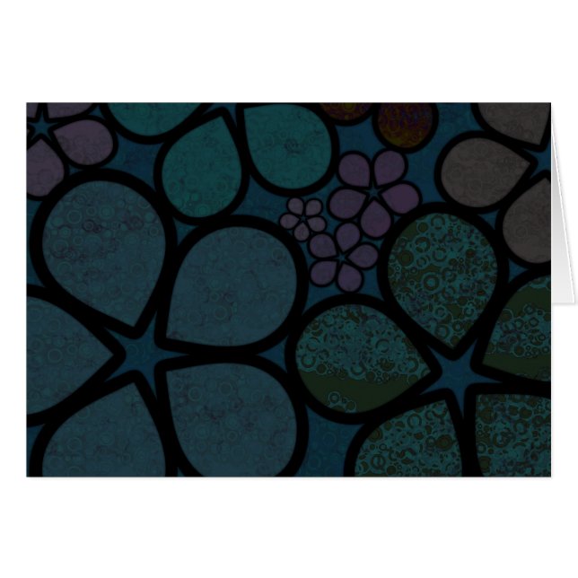 Multicolored, Modern Textured Floral Greeting Card (Front Horizontal)