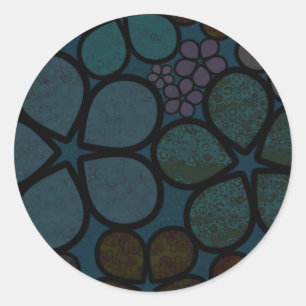 Multicolored Modern Textured Floral Stickers