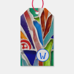 Multicolored Monogram Mosaic Gift Tags