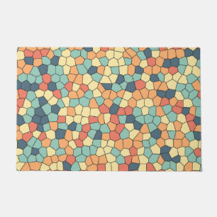 Multicolored mosaic pattern doormat