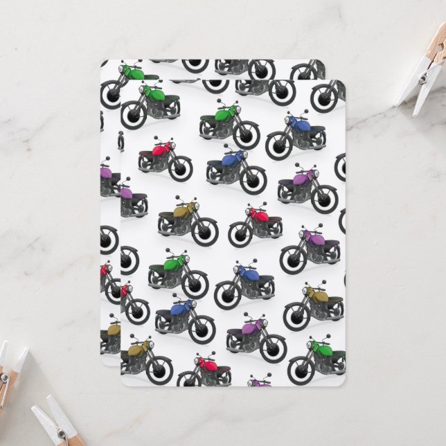Multicolored motorcycle pattern (Front/Back In Situ)