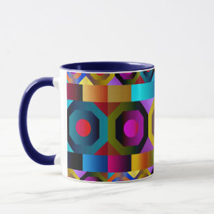 Multicolored Octogon Composition Mug