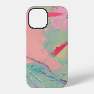 Multicolored oil paint texture. Abstract art backg iPhone 12 Case