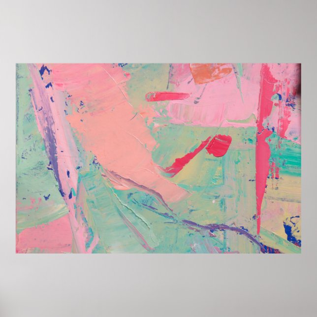 Multicolored oil paint texture. Abstract art backg Poster (Front)