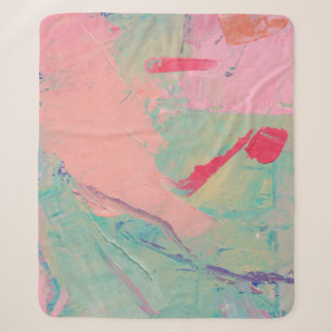 Multicolored oil paint texture. Abstract art backg Sherpa Blanket