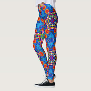 Multicolored oil painting kaleidoscope leggings